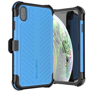 Foto 1 | Funda Ballistic Tj Maxx color Azul para iPhone Xs / X Protector Uso Rudo con Clip y Mica