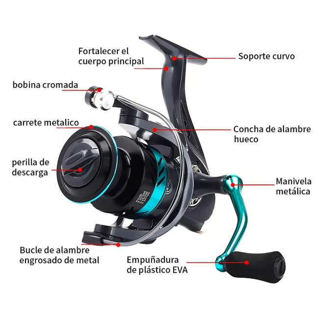 Foto 3 pulgar | Carrete Pesca Ligero Rueda Giratoria Rápida Xtellar Color Negro