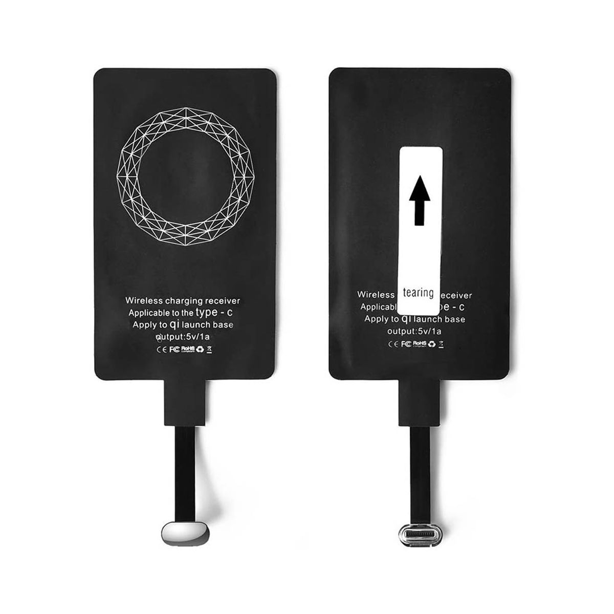 Foto 2 pulgar | Receptor Universal Choetech Qi Carga Inalámbrica USB-C color Negro