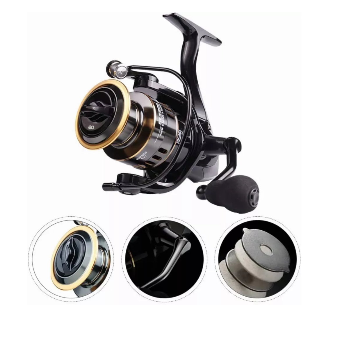 Foto 4 pulgar | Carrete De Pesca Giratorio Intercambiable Izquierdo/derecho Eo Safe Imports Esi-3937-1 Negro