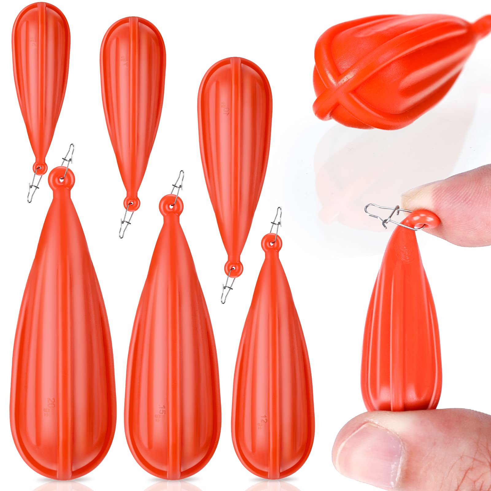 Foto 1 | Tapones De Pesca Skylety Para Niños, 6 Tamaños Variados, Color Naranja - Venta Internacional.
