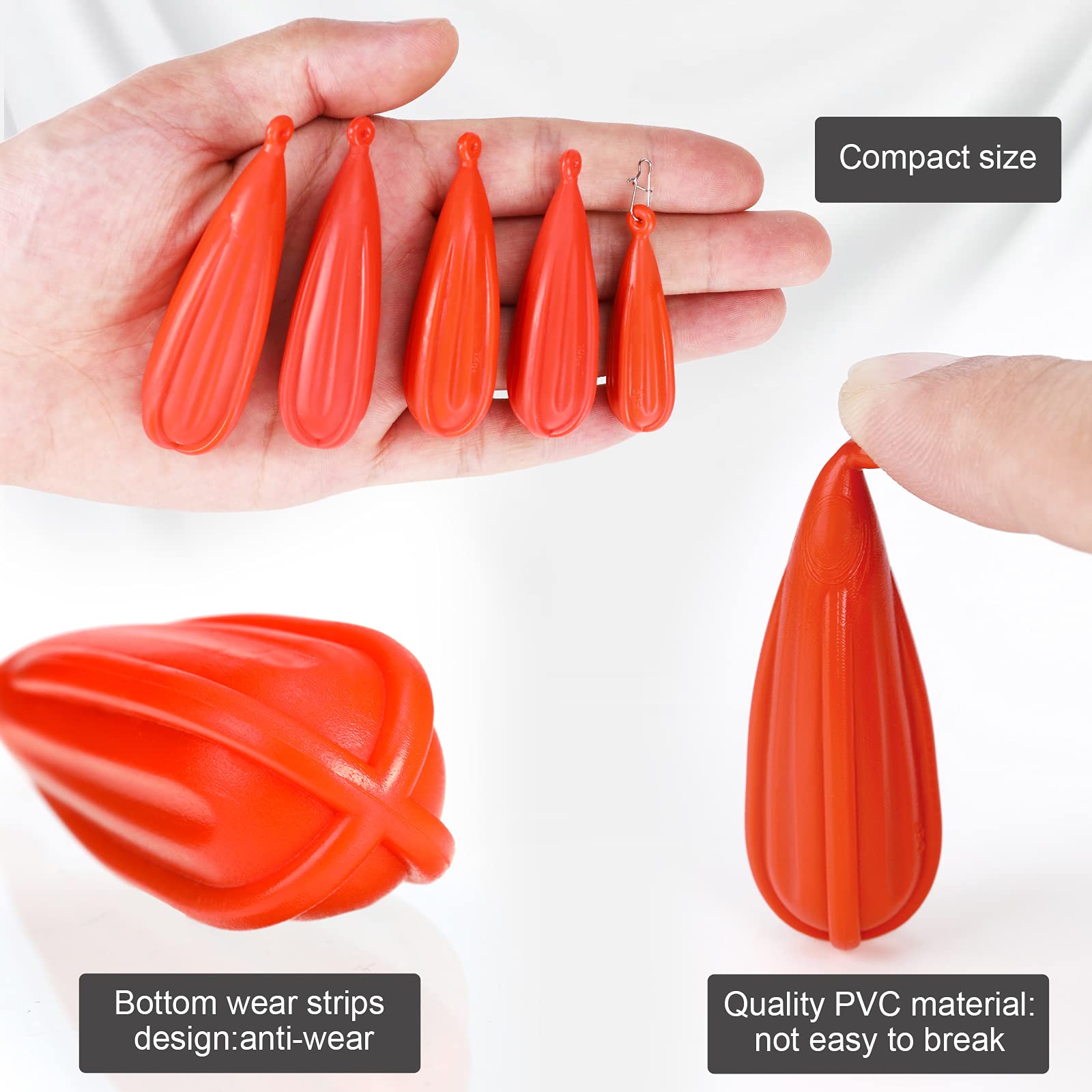 Foto 4 pulgar | Tapones De Pesca Skylety Para Niños, 6 Tamaños Variados, Color Naranja - Venta Internacional.