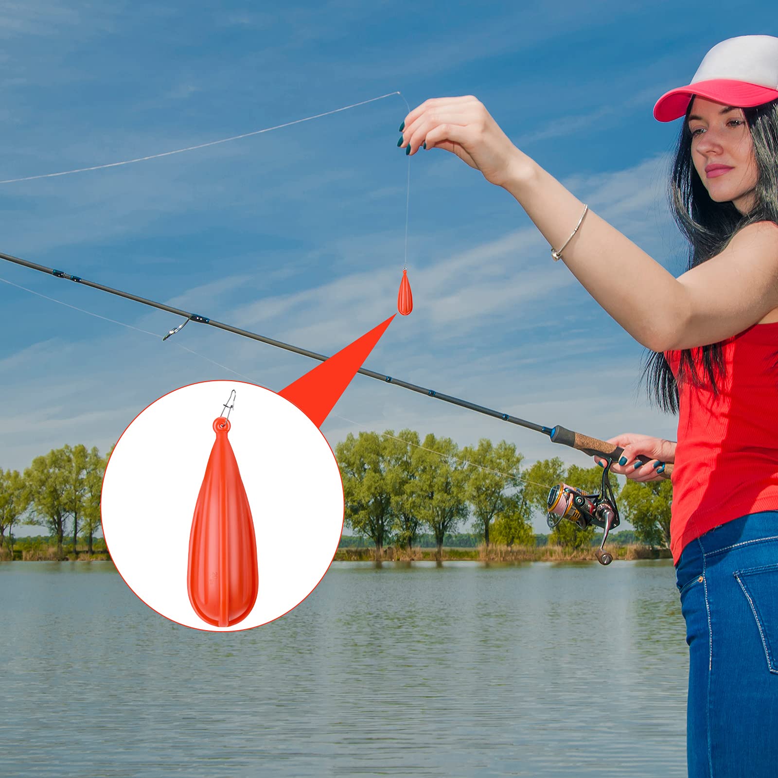 Foto 8 pulgar | Tapones De Pesca Skylety Para Niños, 6 Tamaños Variados, Color Naranja - Venta Internacional.