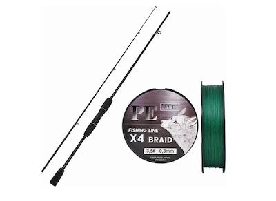 Foto 1 | Kit Xtellar Caña De Pesca Spinning 1,65m +multifilamento Línea Pesca
