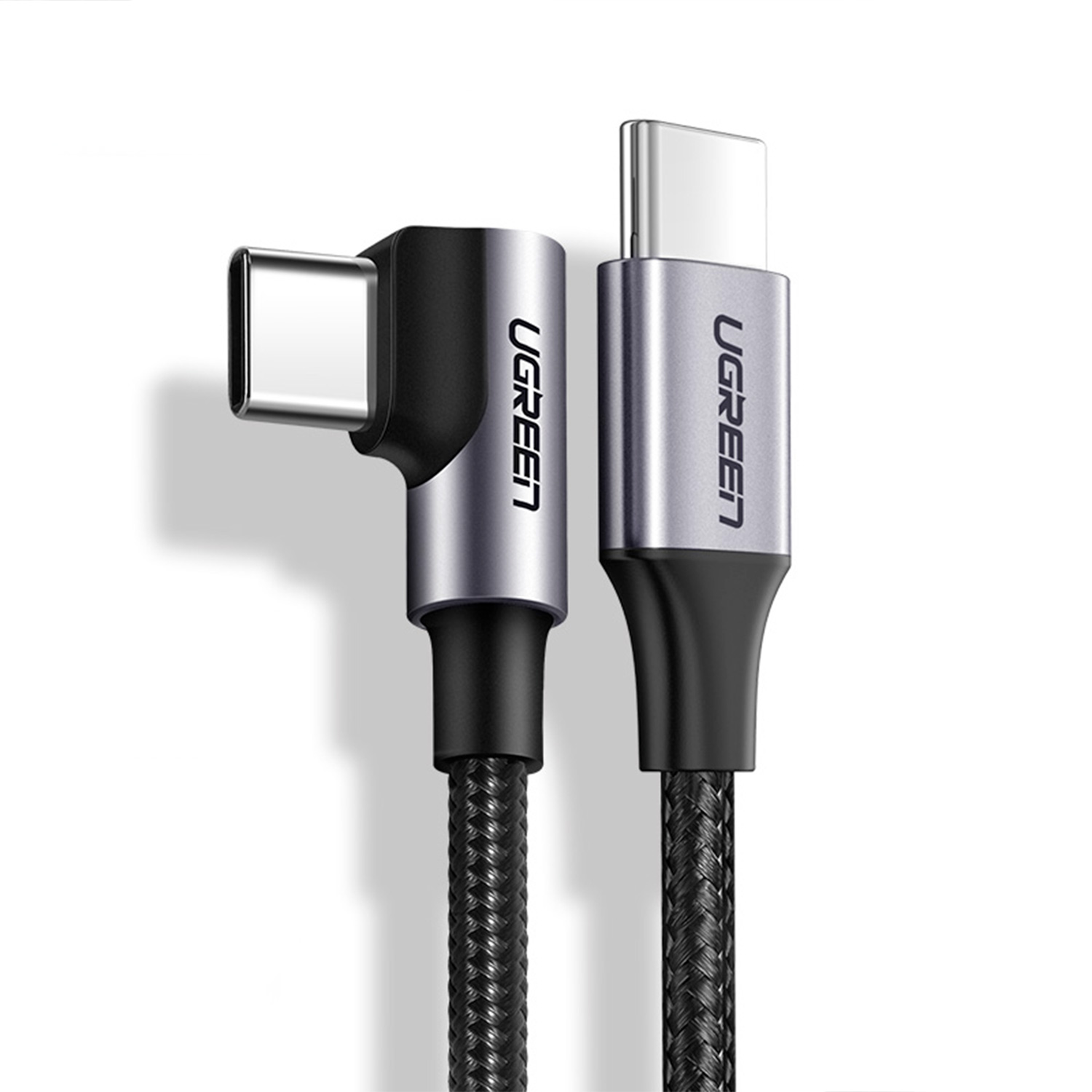 Foto 2 pulgar | Cable Cargador Ugreen 50125 color Gris Usb C Angulo 90° 60 W Carga Rápida 2 m