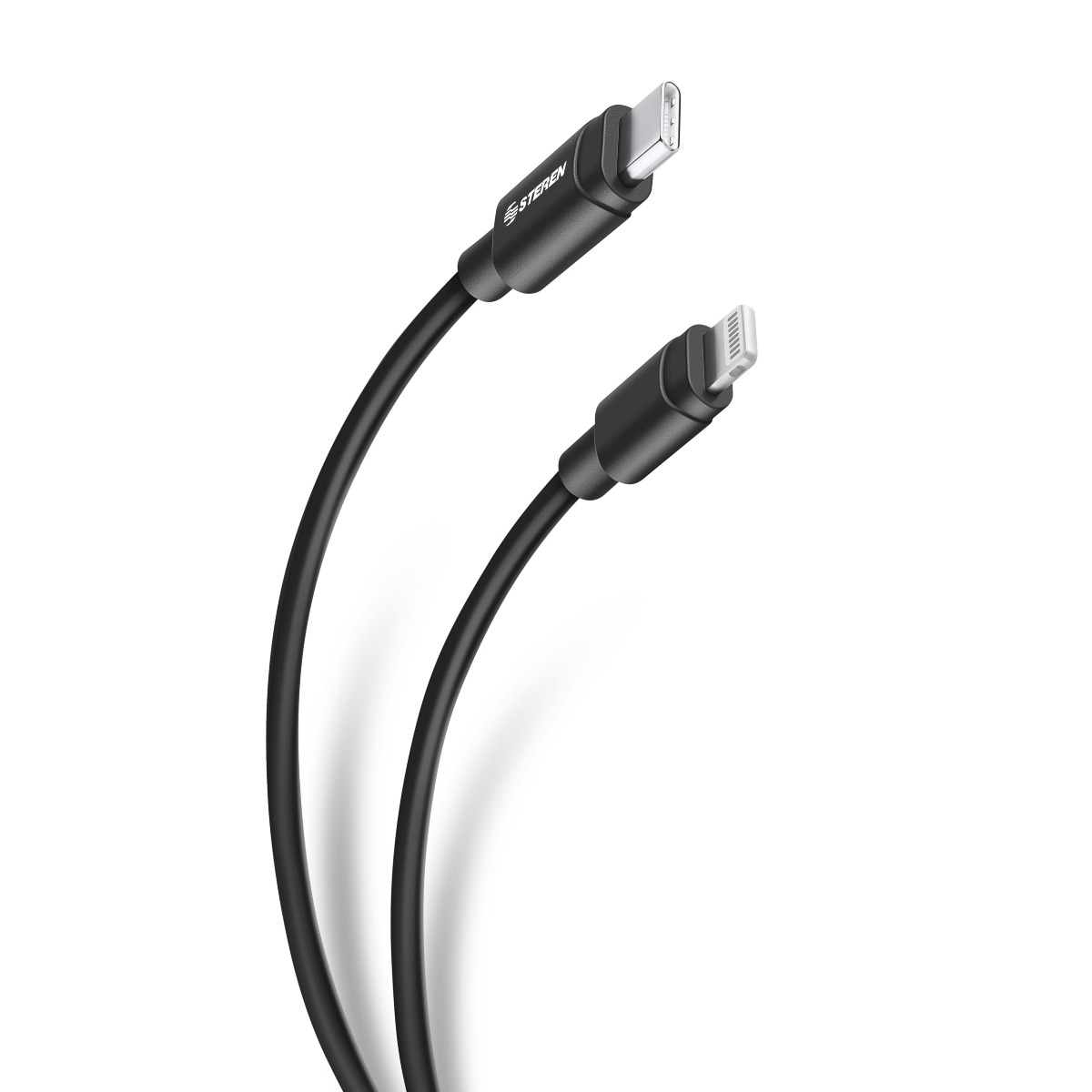 Foto 2 pulgar | Cable Usb Tipo C a Lightning de 1,8 m Steren Pod-460 Negro