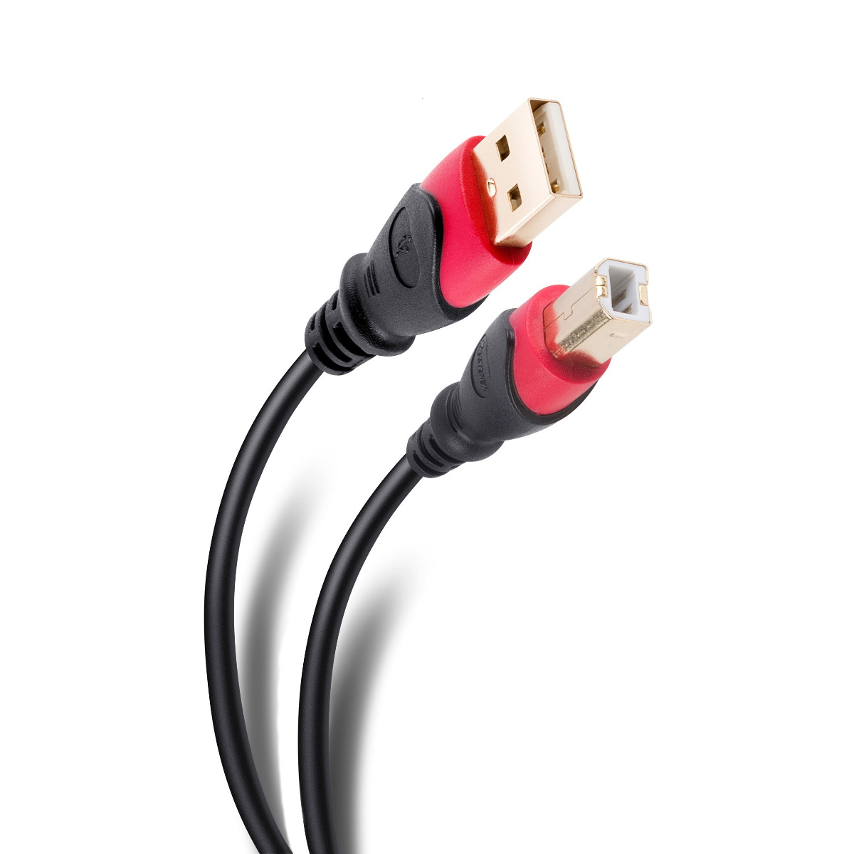 Cable Elite Steren USB a USB Tipo B de 1,8 m Reforzado con Conectores color Dorados Usb-490