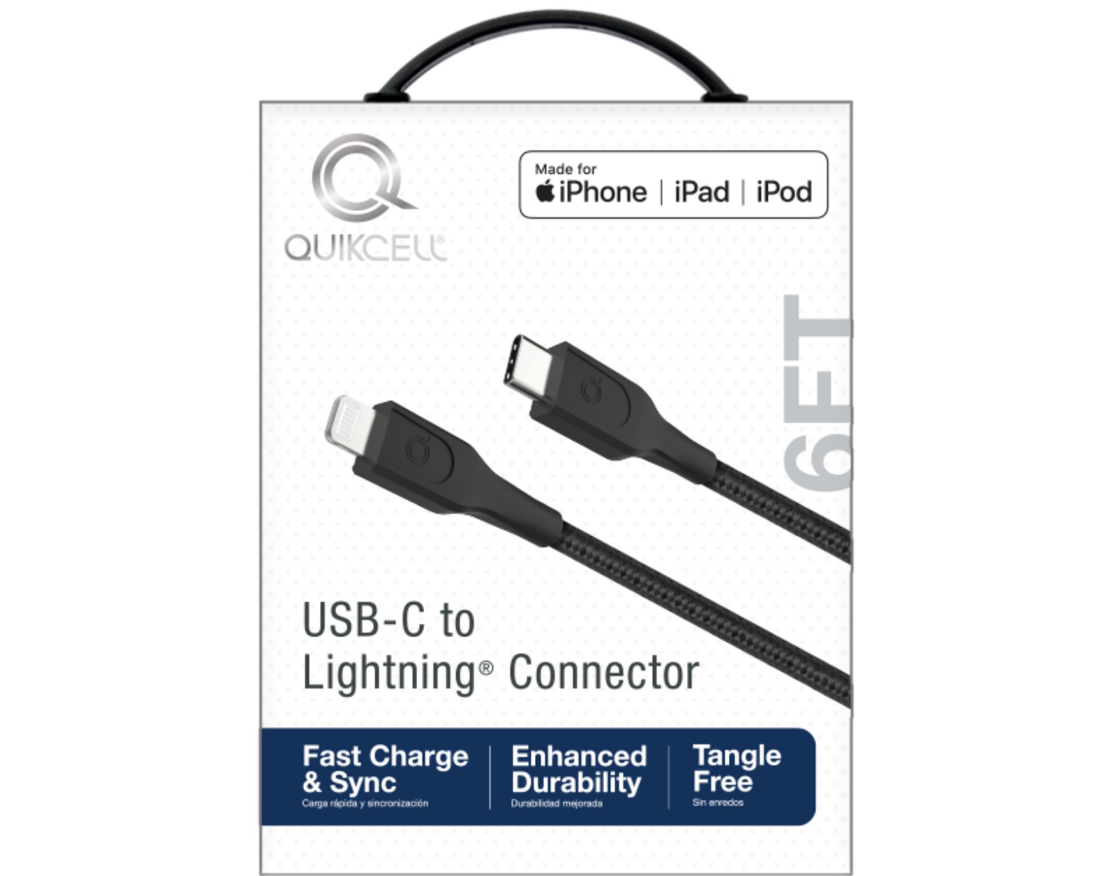 Foto 4 pulgar | Cable Lightning Usb-c Quikcell de 1.8 m Negro