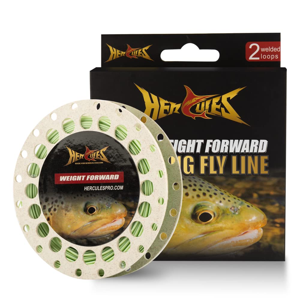 Línea De Pesca Con Mosca Hercules Floating Wf8f, 30 M, Color Verde Musgo - Venta Internacional.