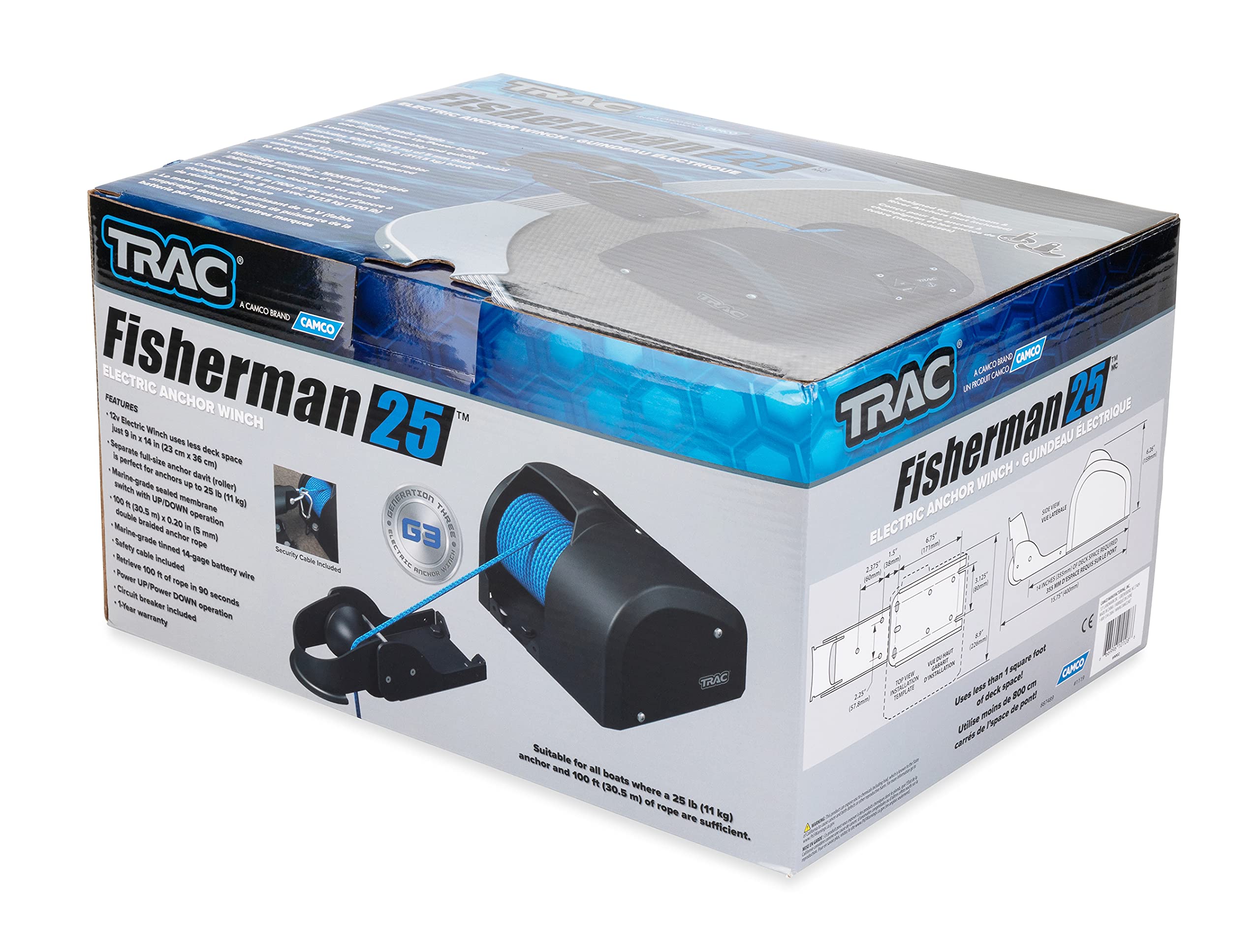 Foto 7 pulgar | Cabrestante De Ancla Eléctrico Camco Trac Fisherman 25-g3 11kg - Venta Internacional.