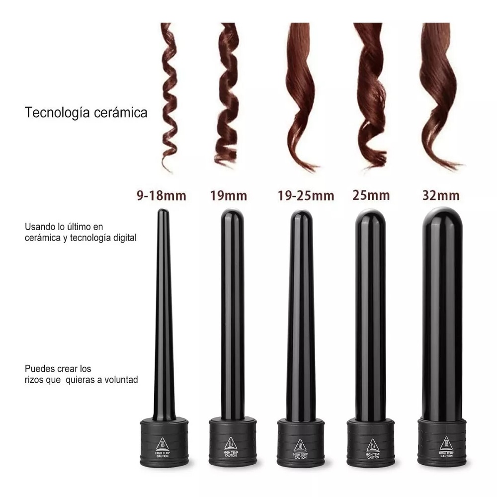 Foto 4 pulgar | Rizadora Portátil para Cabello 5 en 1 y Guante Protector Malubero color Negro