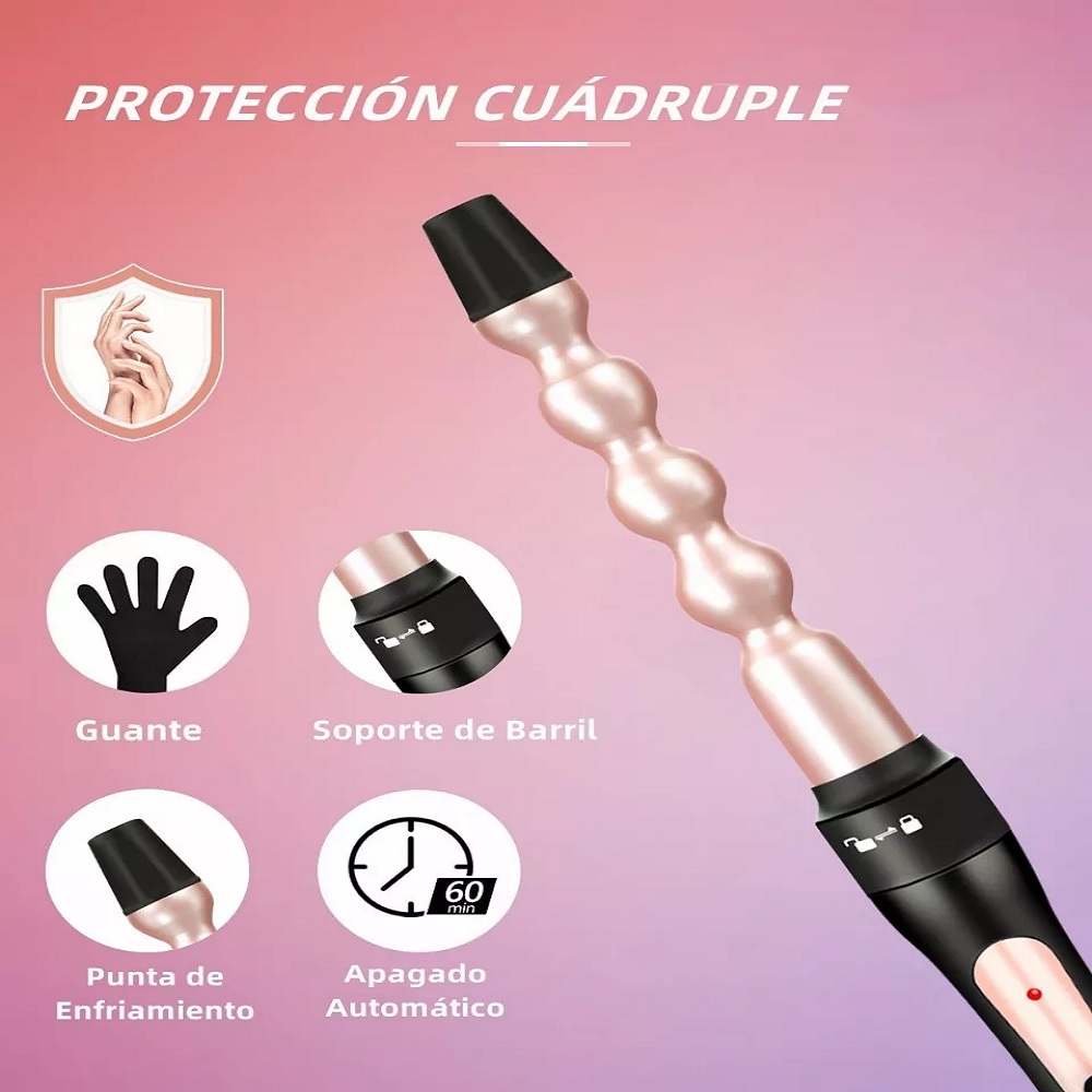 Foto 3 pulgar | Rizador De Cabello Cerámica Malubero Rosa 5 En 1