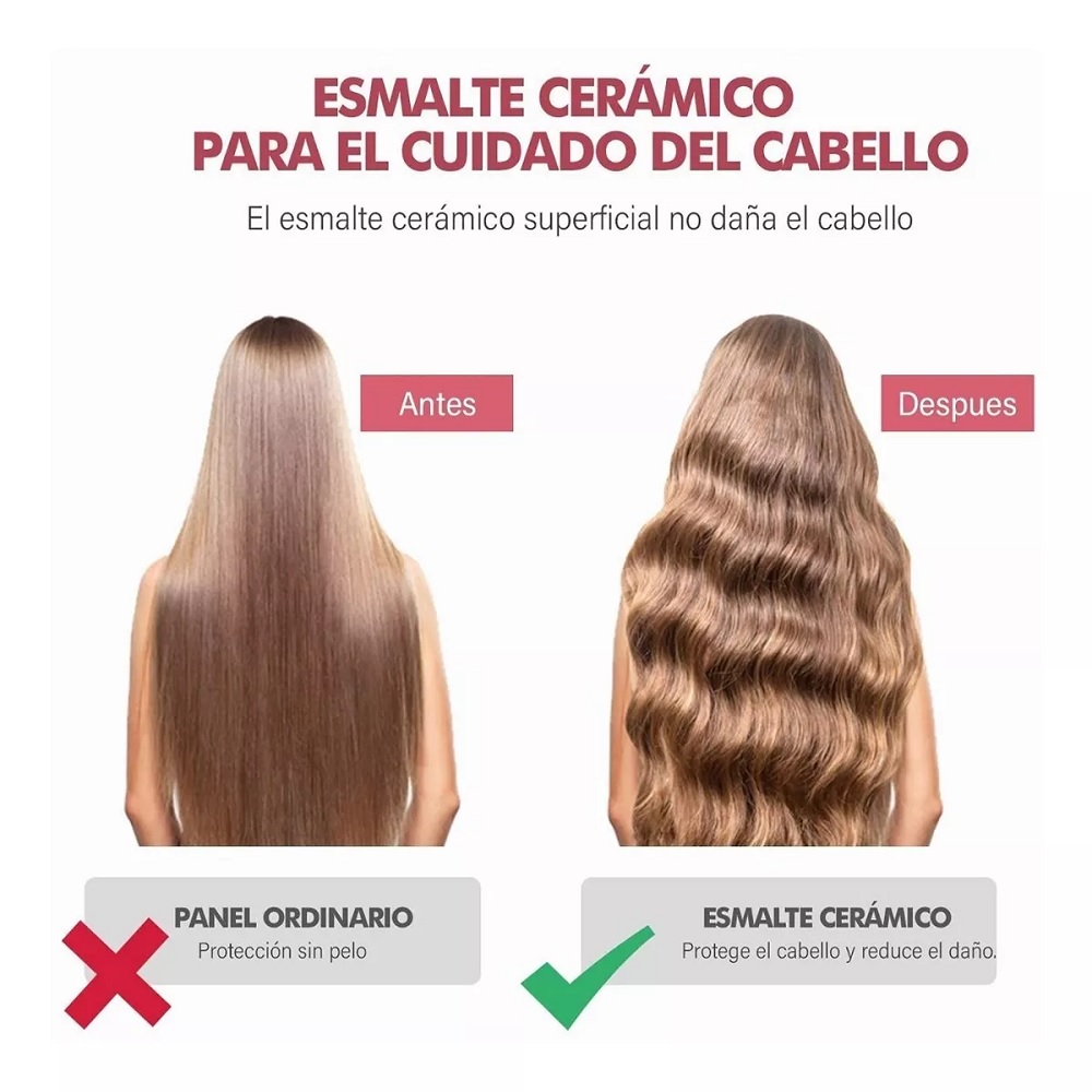 Foto 3 | Tenaza Rizadoras de Cabello Malubero color Rosa con Negro