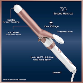 Foto 3 | Tenaza Rizadora Conair Doble Cerámica color Rosa Gold