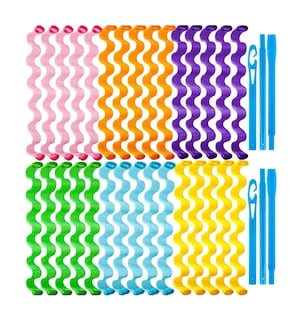 Foto 1 | Set de 30 Rizadores Sin Calor para Rizos en Espiral Multicolor