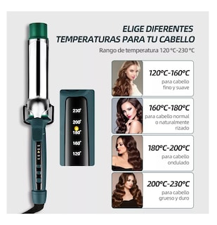 Foto 4 | Rizadora De Cabello Cerámica 40mm Ferro Tenaza Pelo, Verde Fuerte