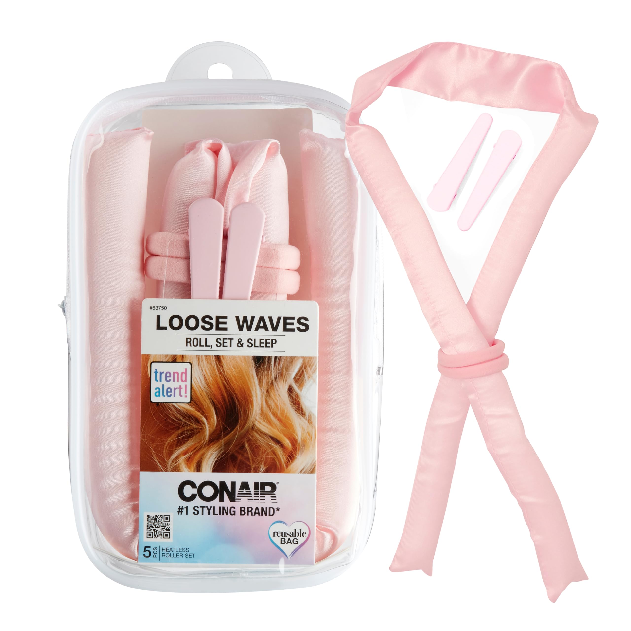 Foto 2 pulgar | Set Heatless Curls Conair Satin con Rodillo Coletas y Clips - Venta Internacional