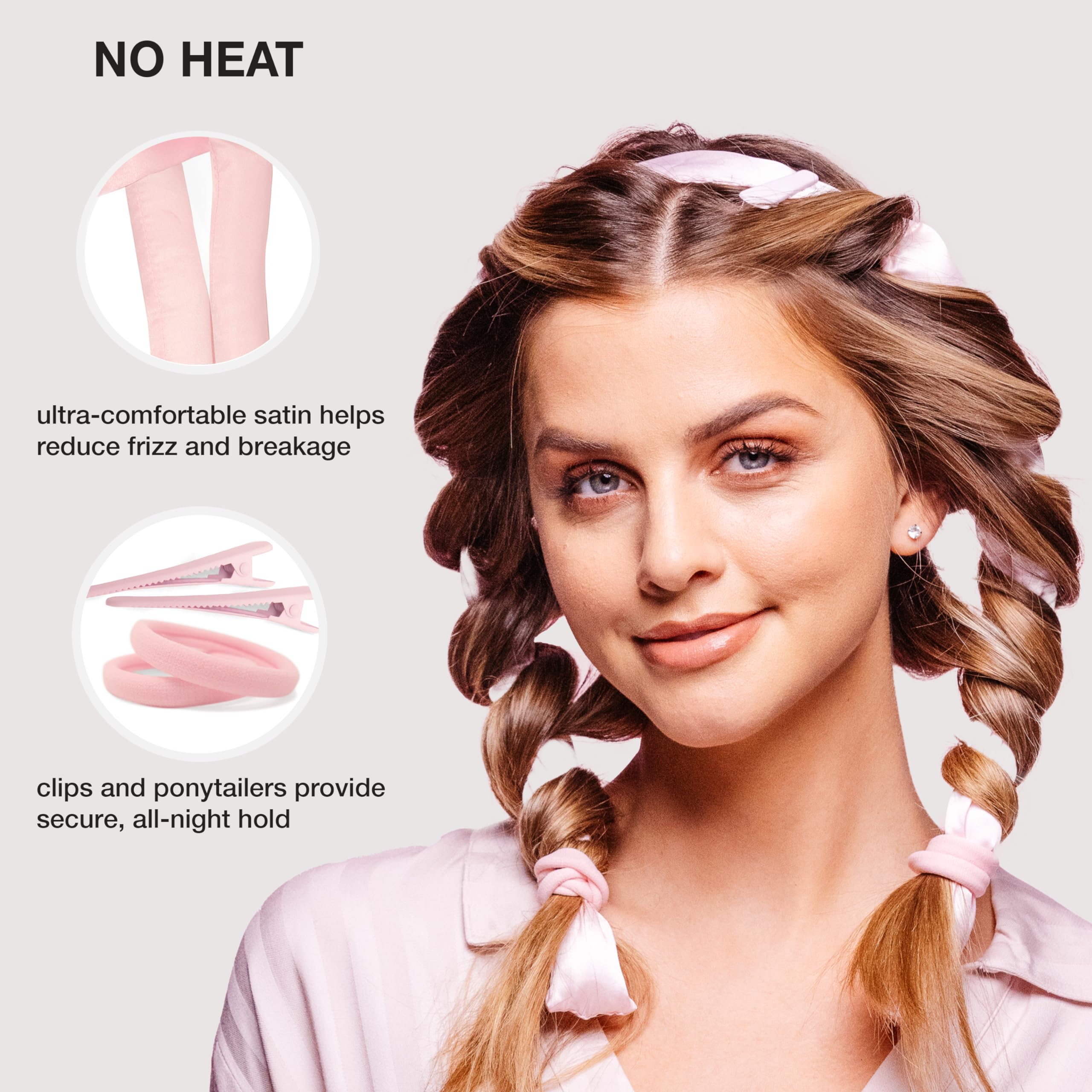 Foto 3 pulgar | Set Heatless Curls Conair Satin con Rodillo Coletas y Clips - Venta Internacional