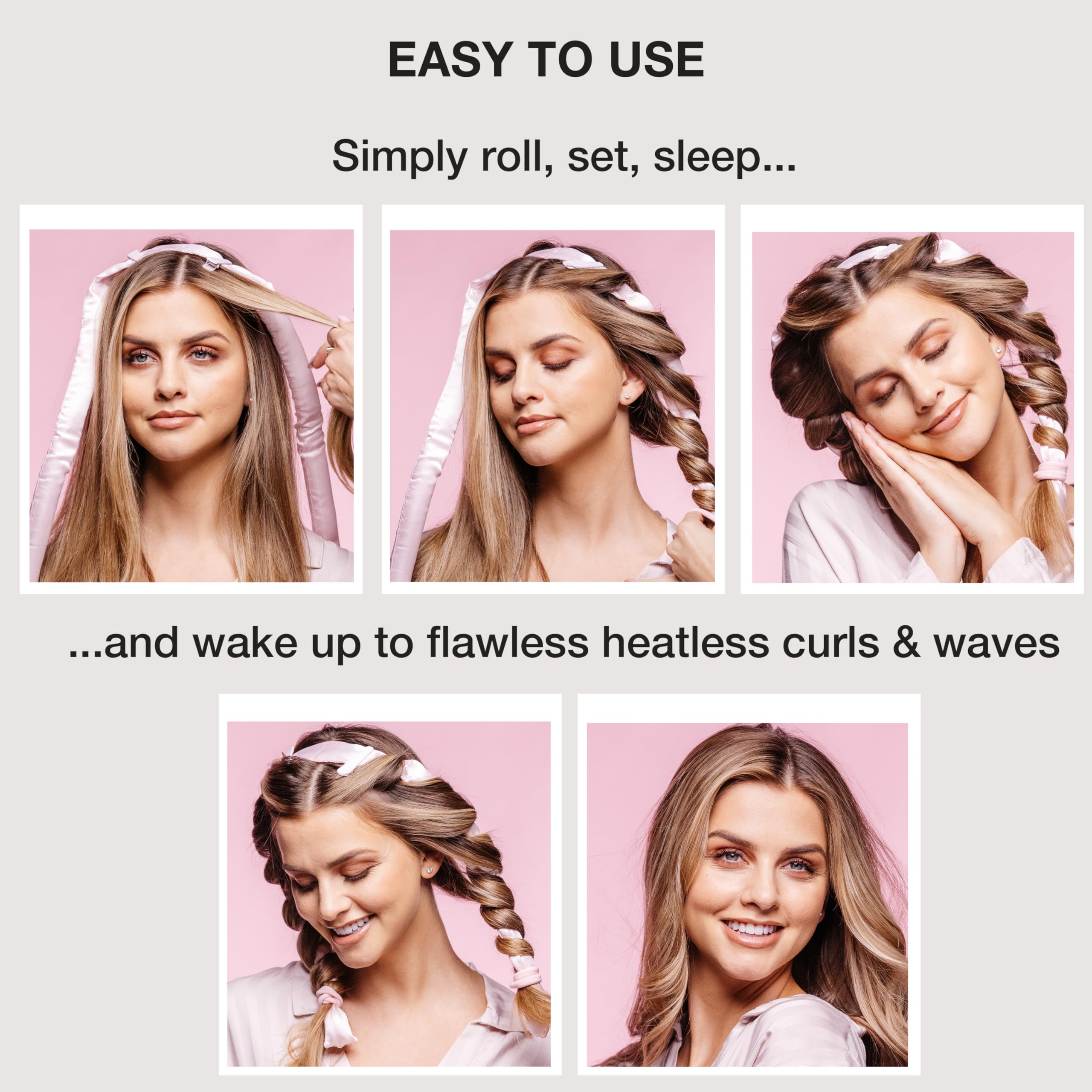 Foto 4 pulgar | Set Heatless Curls Conair Satin con Rodillo Coletas y Clips - Venta Internacional