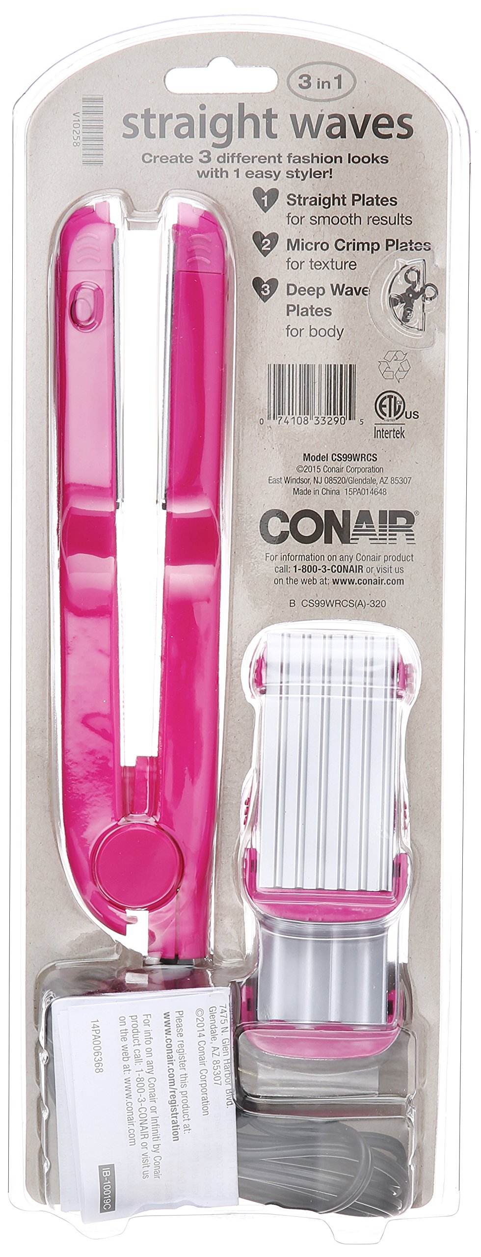 Foto 5 pulgar | Styler Conair Straight Waves Specialty 3 En 1 Con Placas Planas - Venta Internacional.