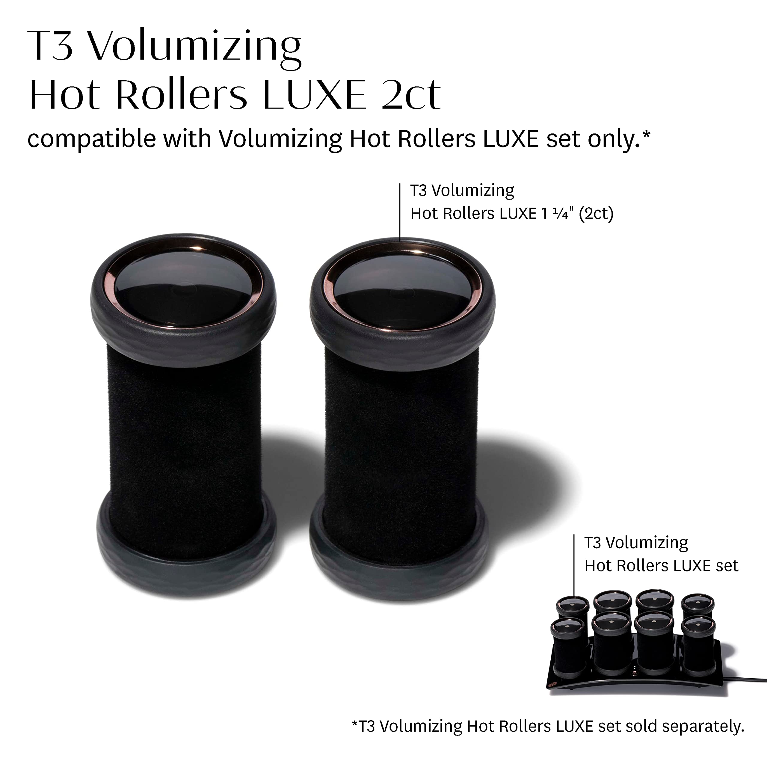 Foto 4 pulgar | Rodillos Voluminizadores Para Cabello T3 Luxe Black (2 Unidades) - Venta Internacional.