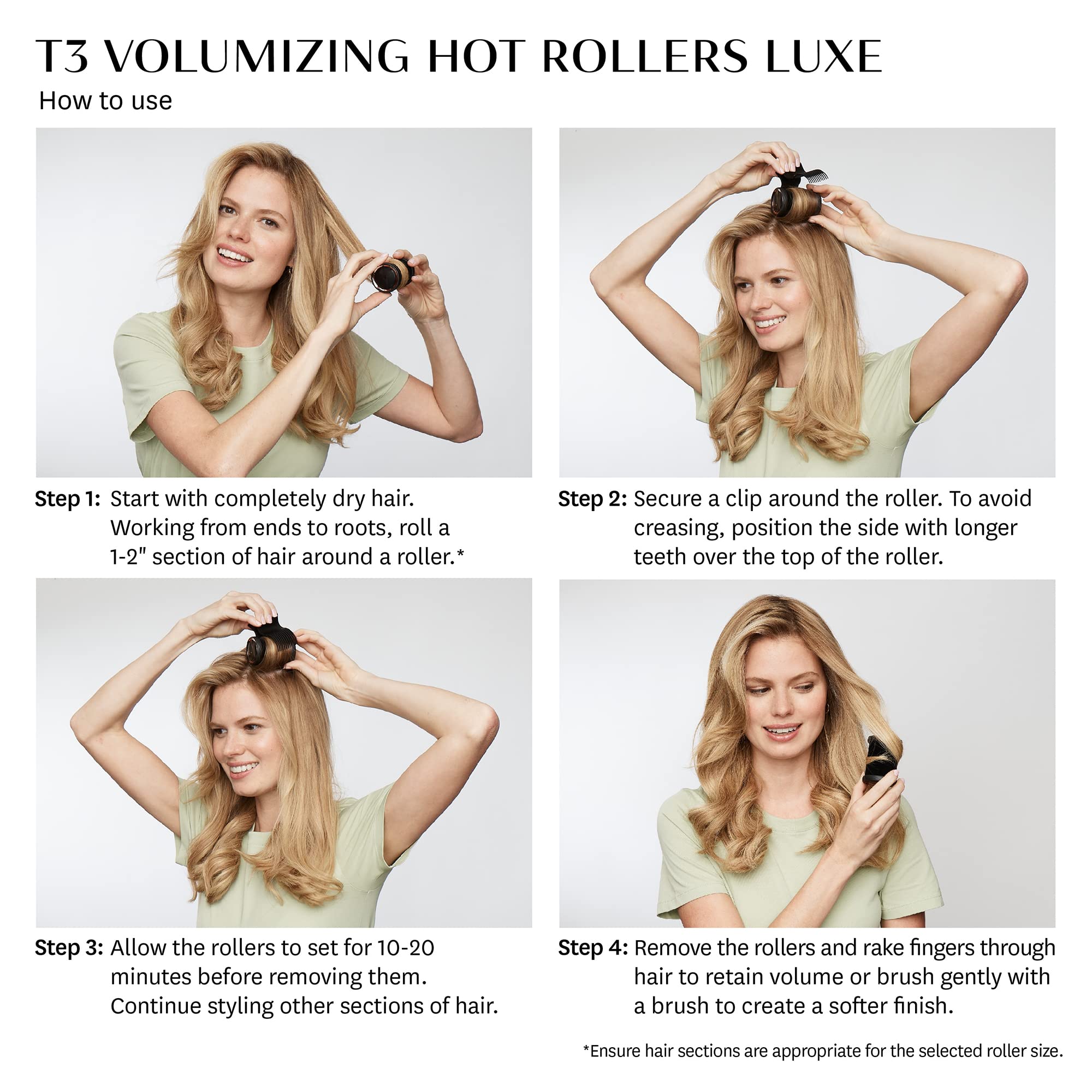 Foto 4 pulgar | Set De Rizadores De Pelo T3 Voluminizing Hot Rollers Luxe Con 8 Rulos - Venta Internacional.