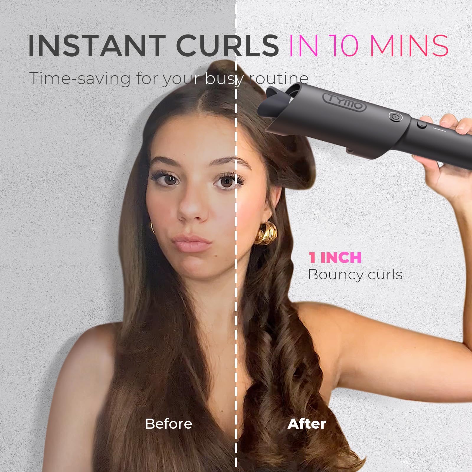 Foto 4 pulgar | Plancha Para Rizar Tymo Curlpro Beach Waves, Cerámica, 1 Pulgada, Gris - Venta Internacional.