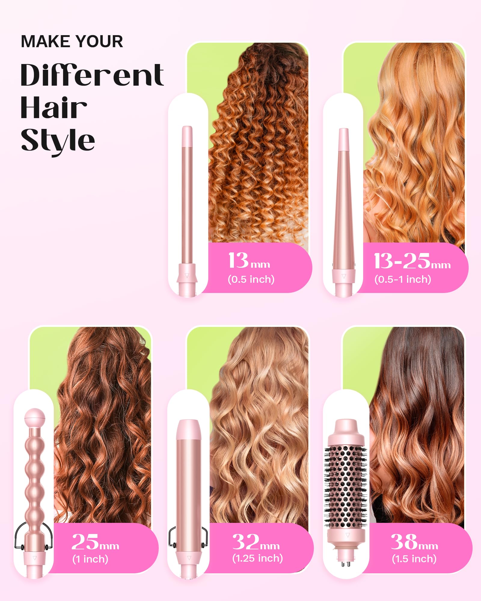 Foto 2 | Rizador Wavytalk 5 en 1 con Brocha para Rizar Rosa - Venta Internacional