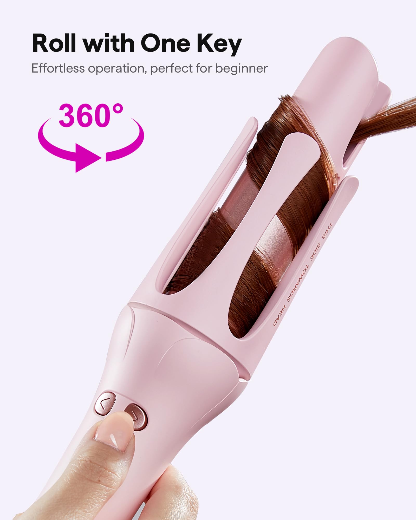 Foto 3 pulgar | Rizador Automático Giratorio Wavytalk 1.25 Pulgadas Rosa - Venta Internacional