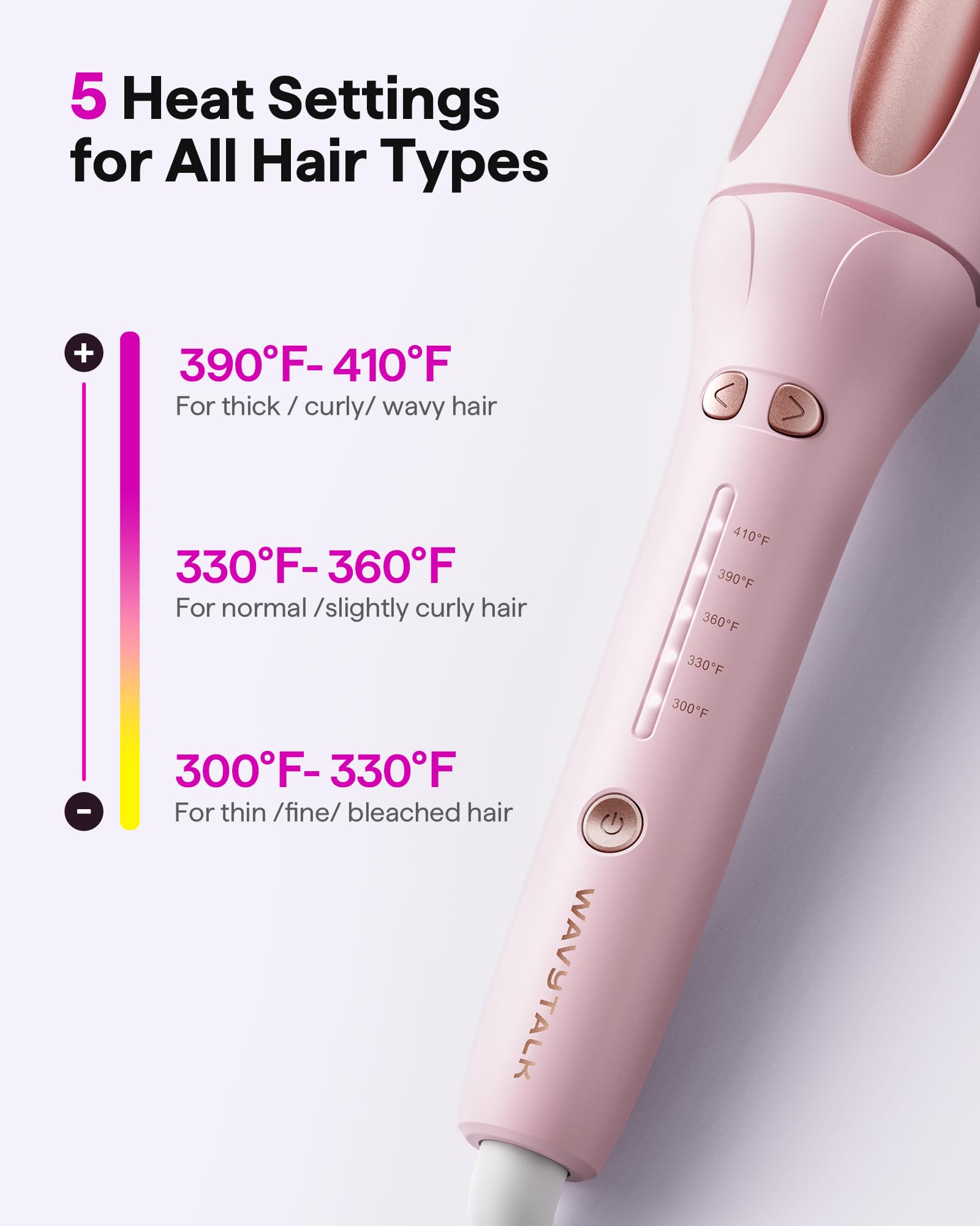 Foto 5 | Rizador Automático Giratorio Wavytalk 1.25 Pulgadas Rosa - Venta Internacional