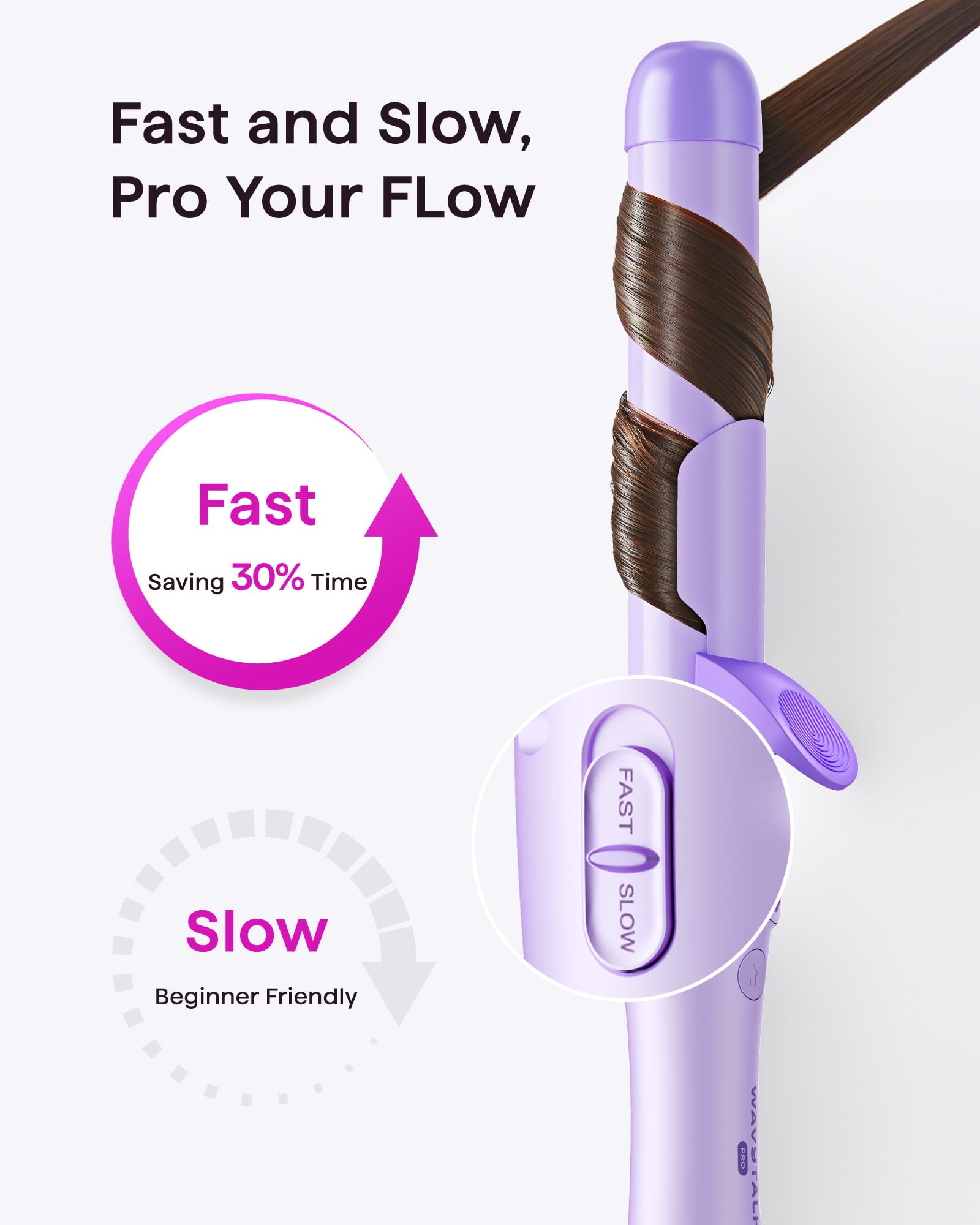 Foto 5 pulgar | Set de Rizadores Wavytalk Curlmaker Pro Rotating Purple - Venta Internacional