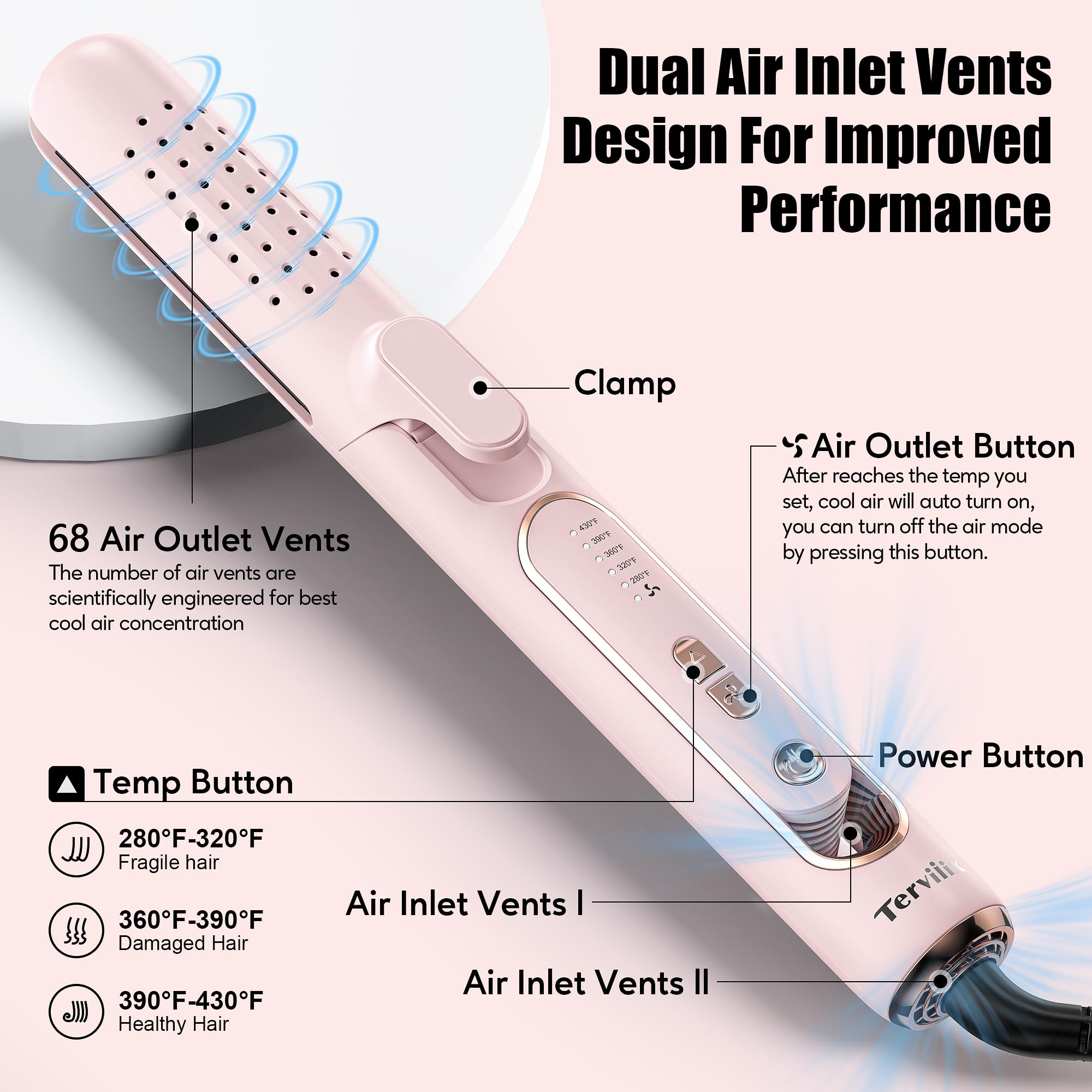 Foto 6 pulgar | Rizador de Pelo Terviiix Airflow Styler Pink - Venta Internacional