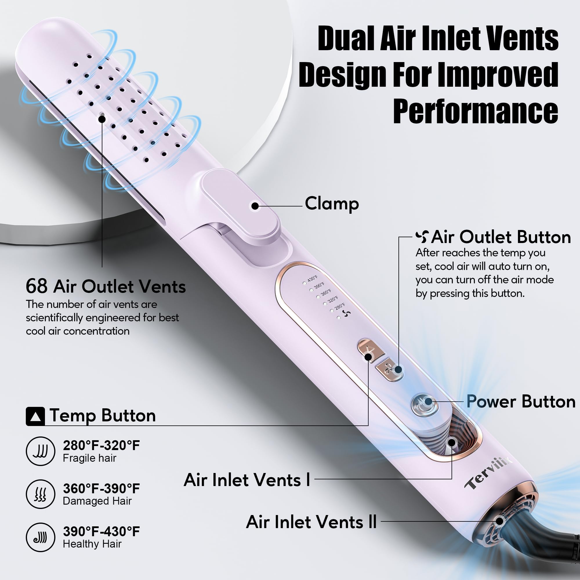 Foto 7 pulgar | Rizadora Terviiix Airflow Styler de Titanio Morado - Venta Internacional