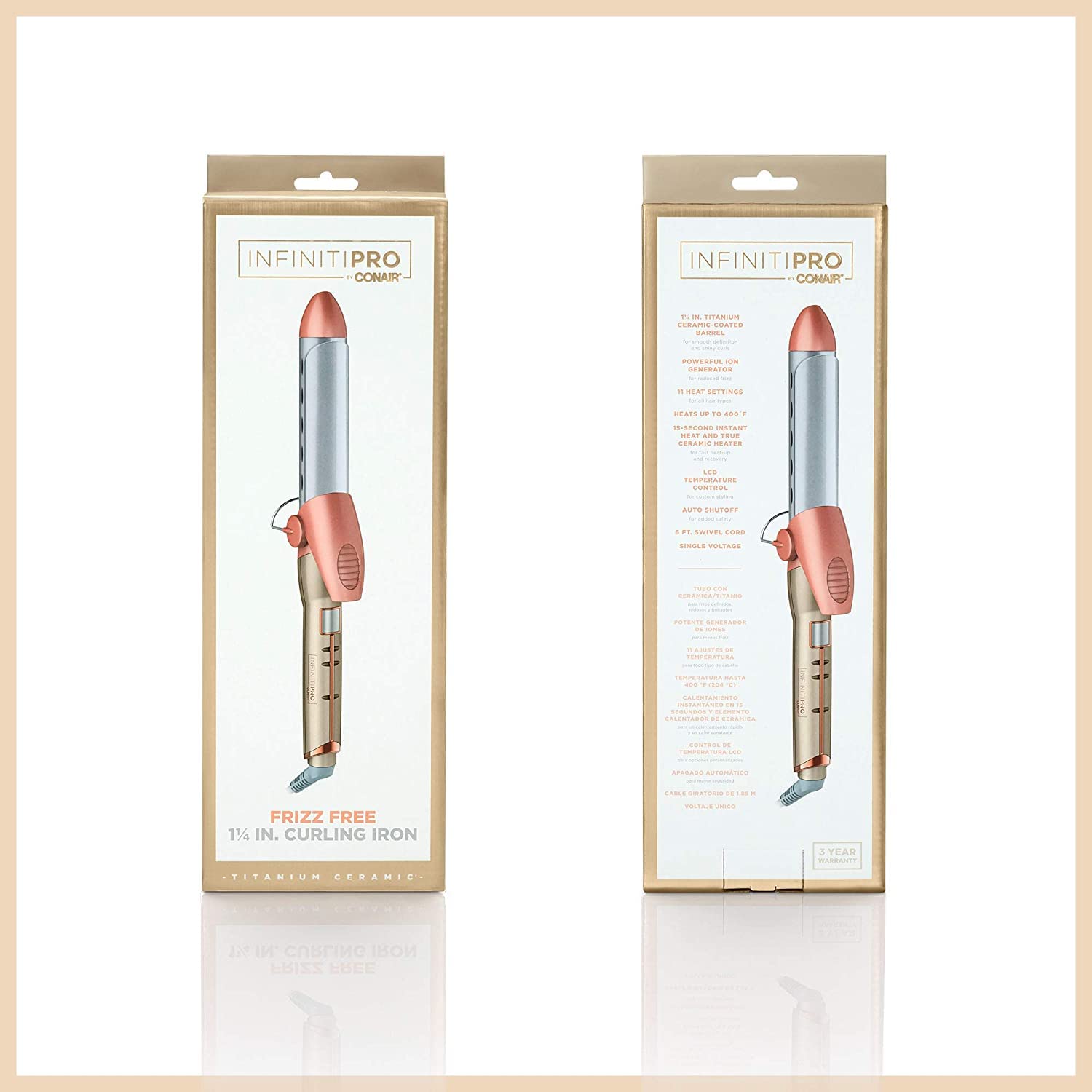 Foto 8 pulgar | Rizador Conair Infinitipro de Titanio 1.25 Pulgadas - Venta Internacional