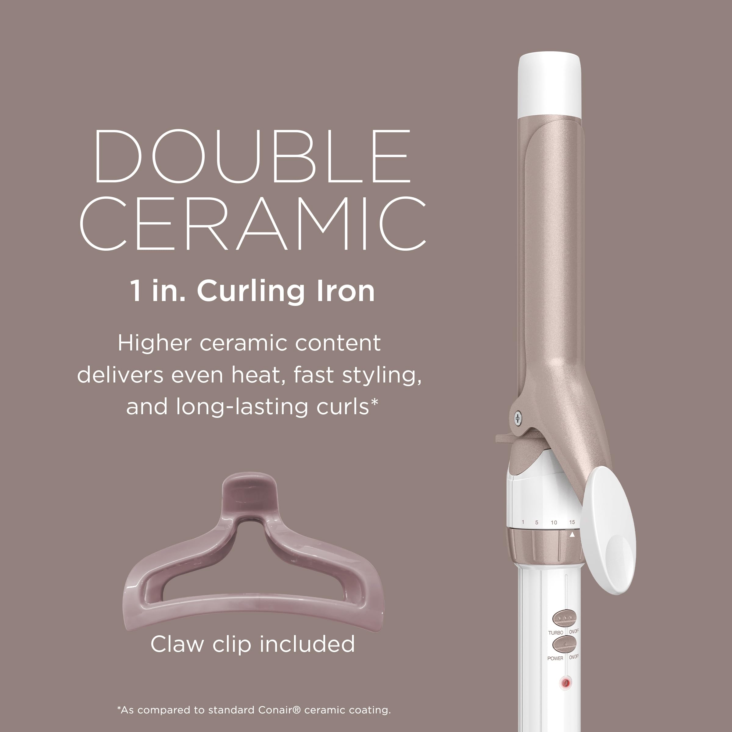 Foto 3 pulgar | Rizador Conair Doble Cerámica 1 Pulgada - Venta Internacional