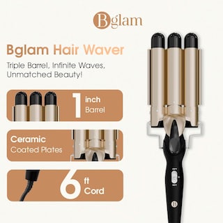 Foto 2 | Rizador de Cabello Triple Barril Bglam Bytech Cerámica 1 Pulgada