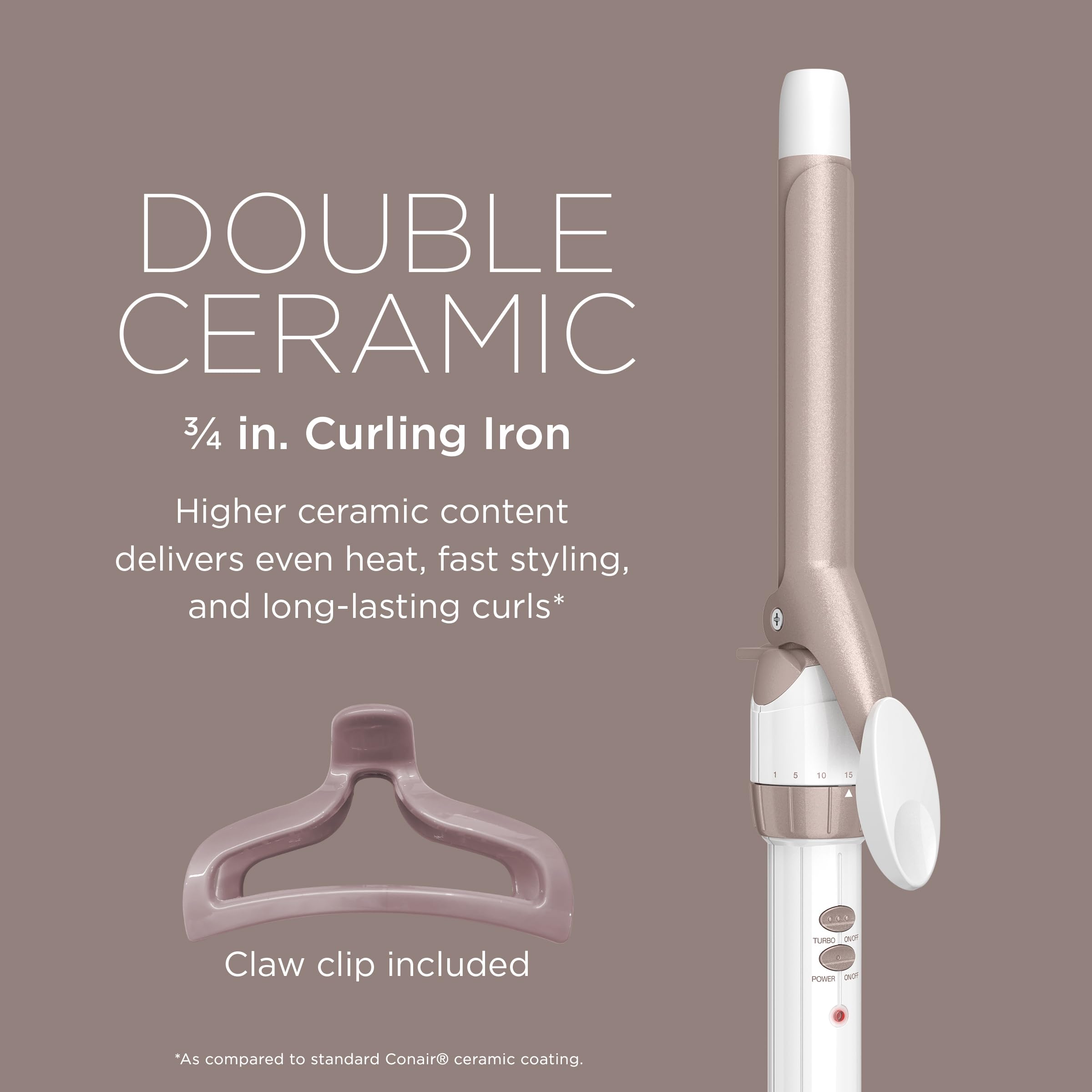 Foto 3 pulgar | Rizador Conair de Doble Cerámica de 0.75 Pulgadas- Venta Internacional