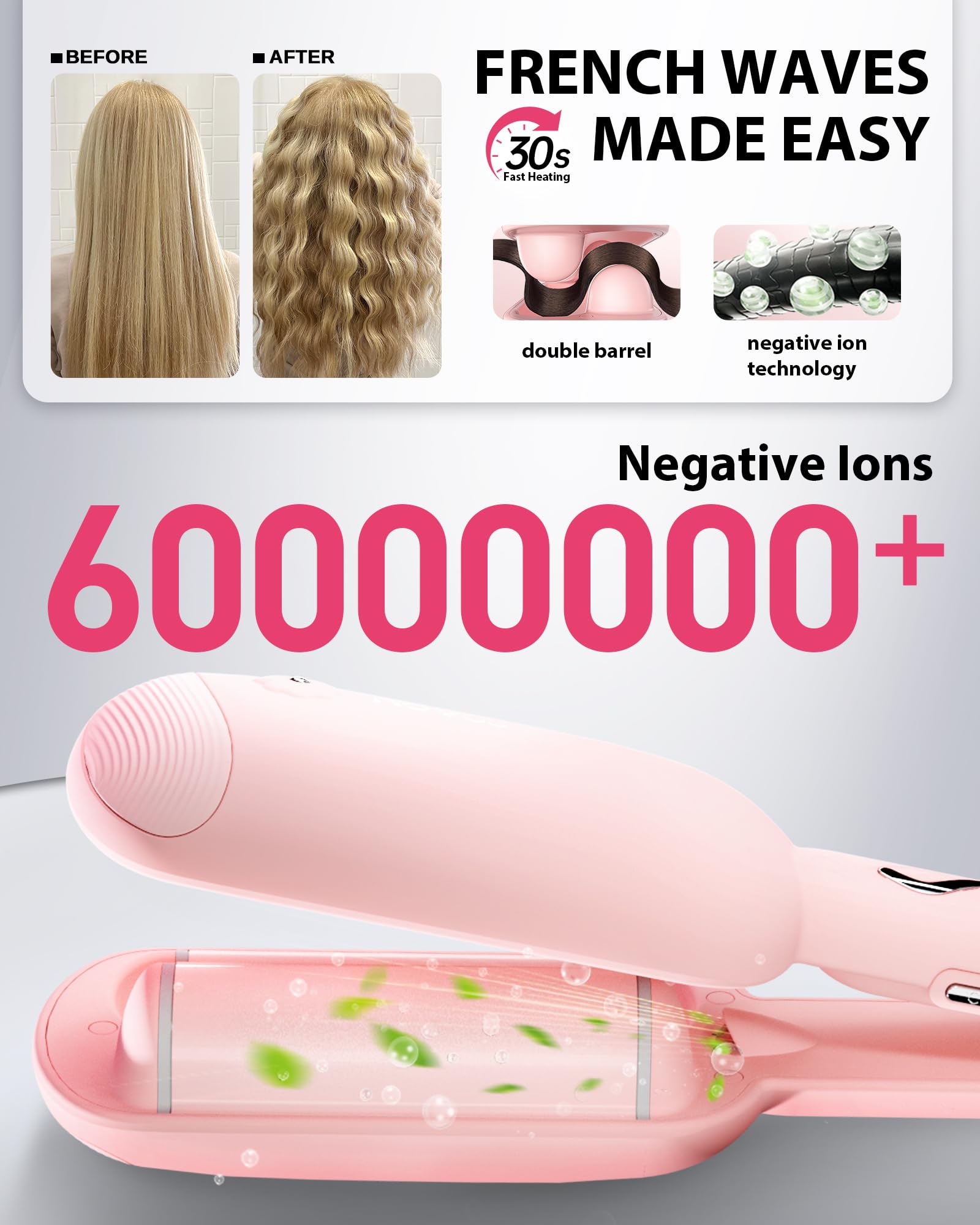 Foto 3 | Plancha Novus Wave Beach Waves 1.25 Pulgadas Rosa - Venta Internacional