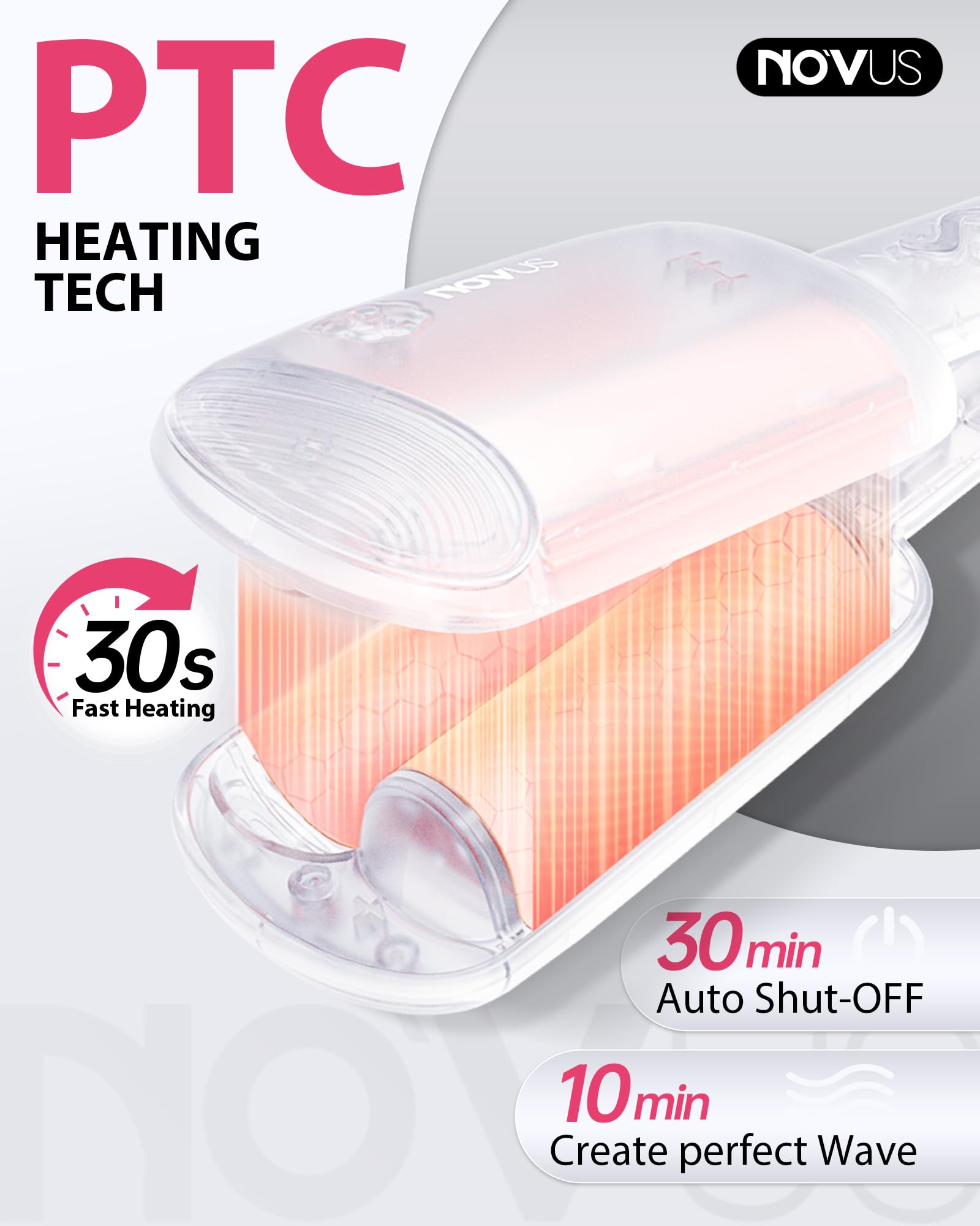 Foto 5 pulgar | Plancha Novus Wave Beach Waves 1.25 Pulgadas Rosa - Venta Internacional