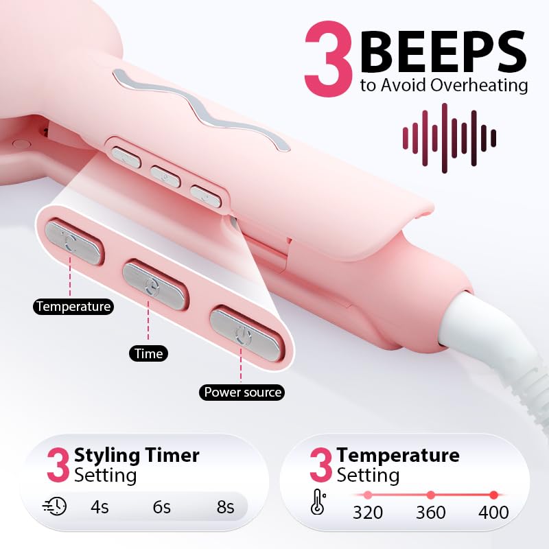 Foto 7 pulgar | Plancha Novus Wave Beach Waves 1.25 Pulgadas Rosa - Venta Internacional