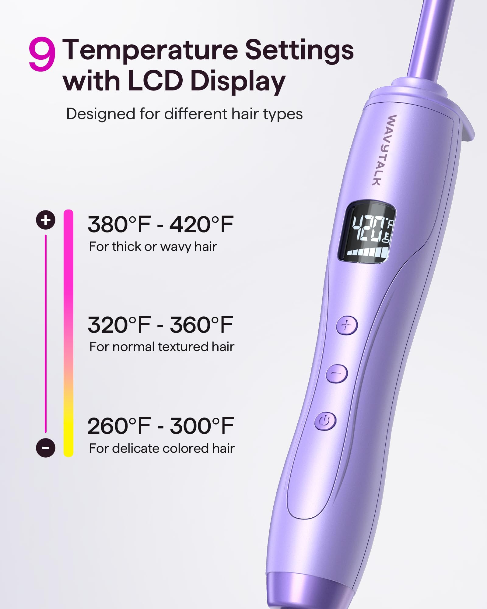 Foto 3 | Rizador Wavytalk Tubo de Cerámica Morado - Venta Internacional