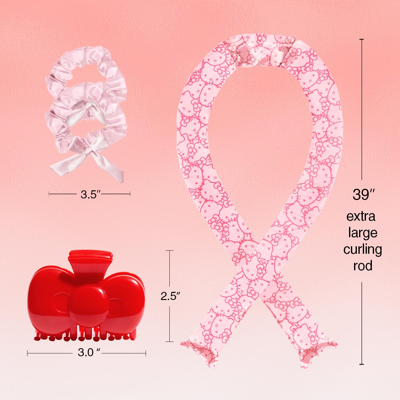 Foto 4 pulgar | Set De Rizadores De Pelo Hello Kitty X Kitsch Xl Satinado Sin Calor, 4 Unidades - Venta Internacional.
