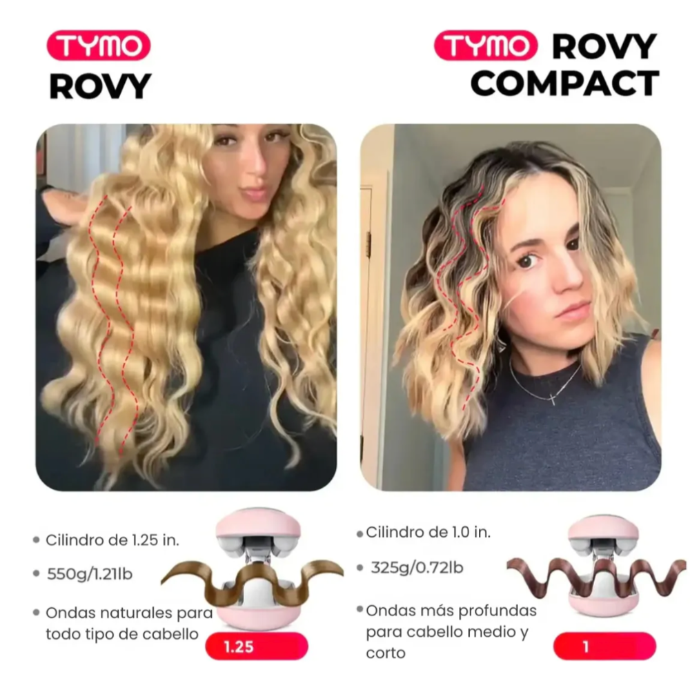Foto 8 pulgar | Waflera para Cabello Tymo Rovy Comp 1 Pulgada