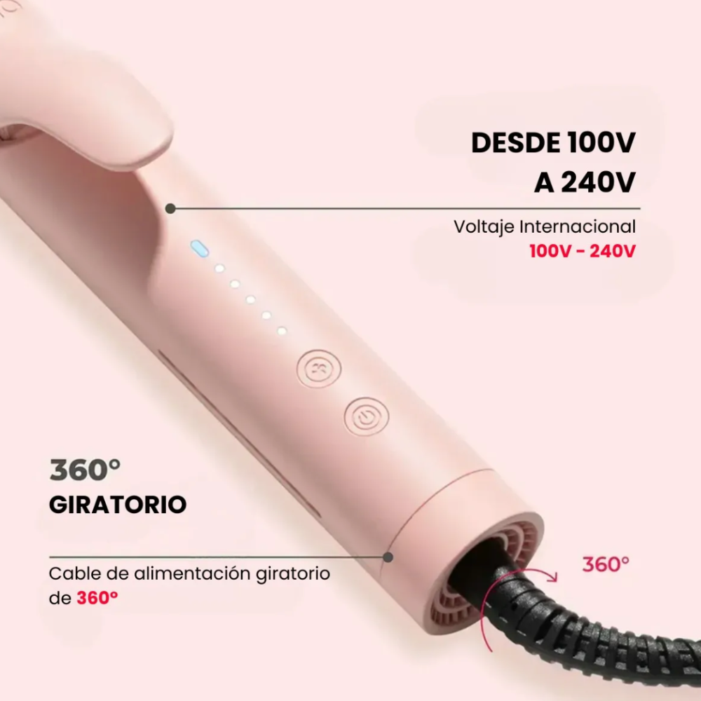 Foto 3 | Plancha y Rizadora para Cabello 2 en 1 Tymo Air Flow Rosa