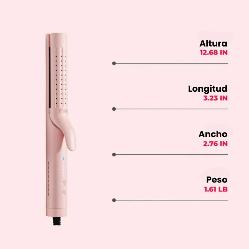 Foto 5 pulgar | Plancha y Rizadora para Cabello 2 en 1 Tymo Air Flow Rosa