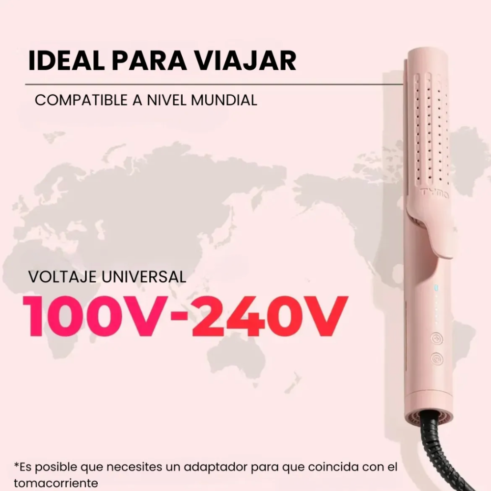 Foto 6 pulgar | Plancha y Rizadora para Cabello 2 en 1 Tymo Air Flow Rosa