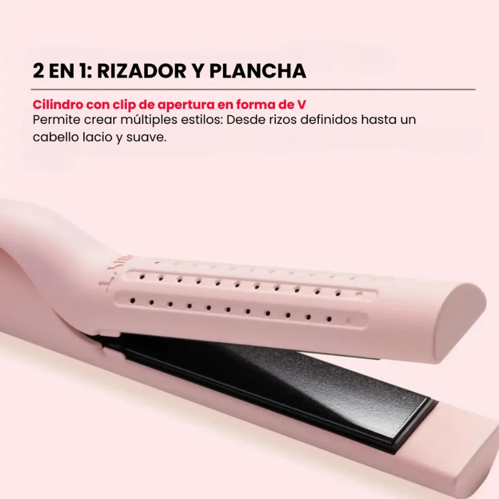 Foto 9 pulgar | Plancha y Rizadora para Cabello 2 en 1 Tymo Air Flow Rosa
