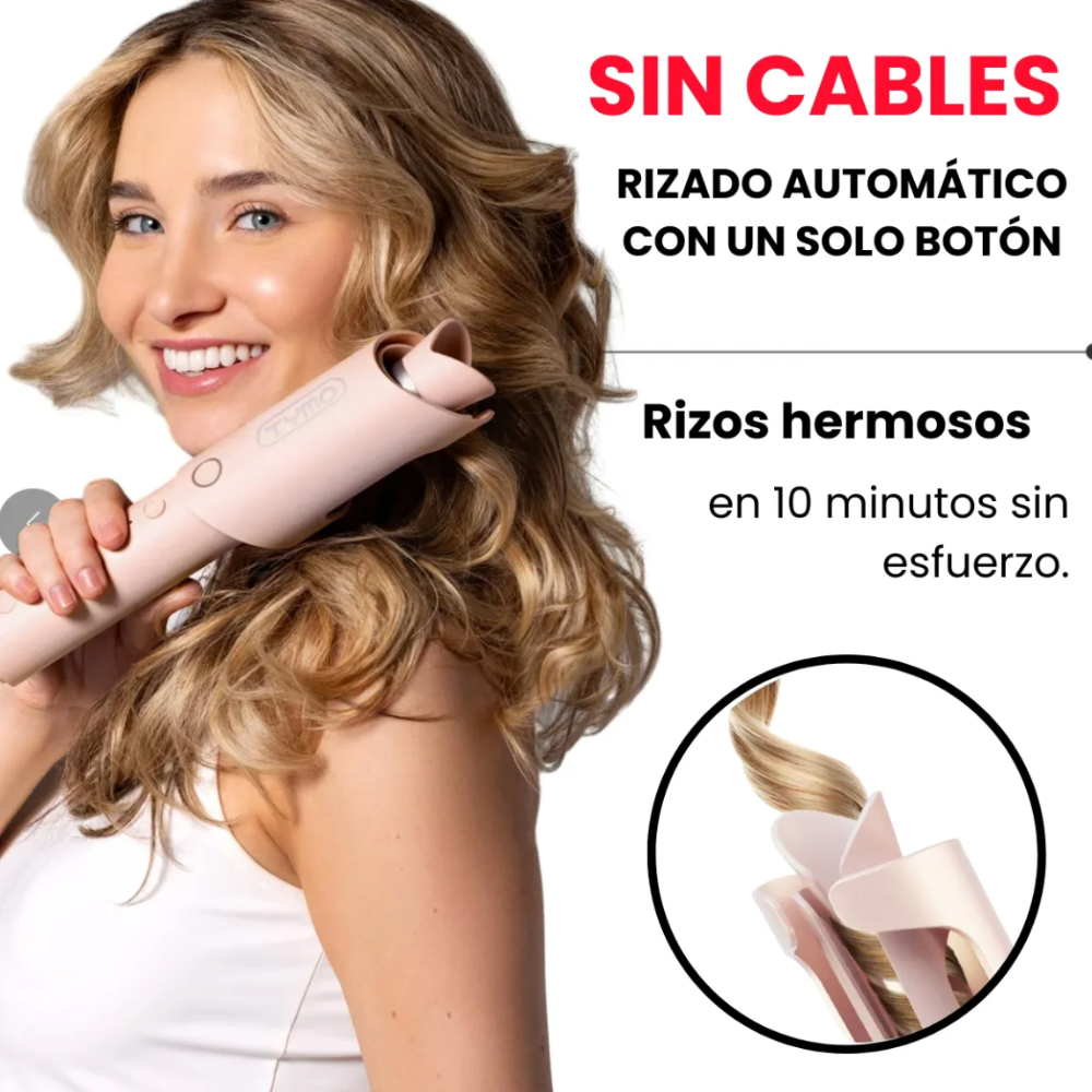 Foto 2 | Rizadora de Cabello Automática Inalámbrica Tymo Curlgo Rosa