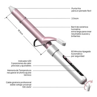 Foto 2 | Onduladora Rosa 70w Pantalla Led Eo Safe Imports Esi-19904 Rosa