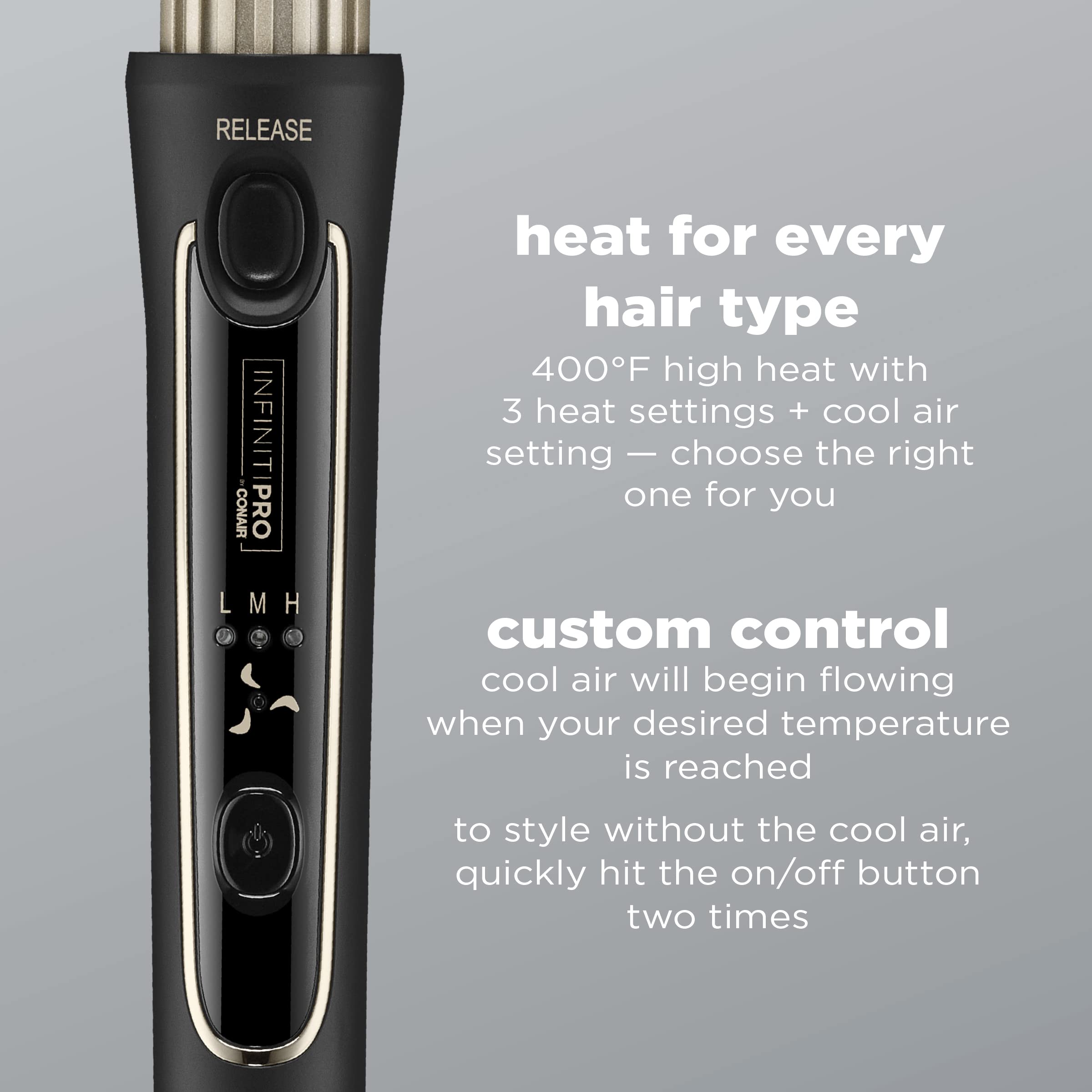Foto 4 | Rizador Conair Infinitipro Cool Air 36 Mm Negro - Venta Internacional.